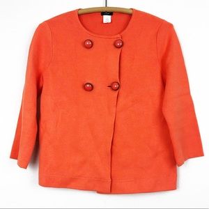 J crew orange Small 3/4 Sleeve cotton jacket